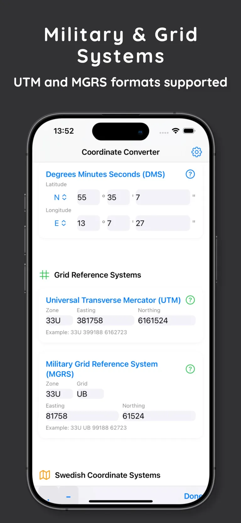 CoordTool UTM and MGRS grid reference coordinate converter