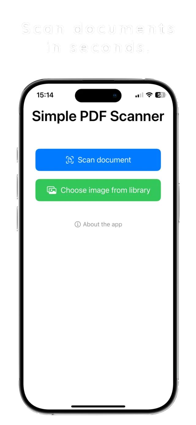 Simple PDF Scanner App on an iPhone